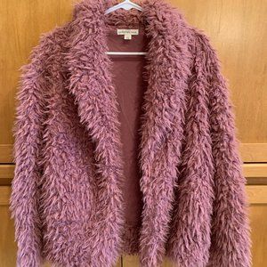 Aeropostale Womens Faux Fur Sherpa Jacket Small/Medium Pink